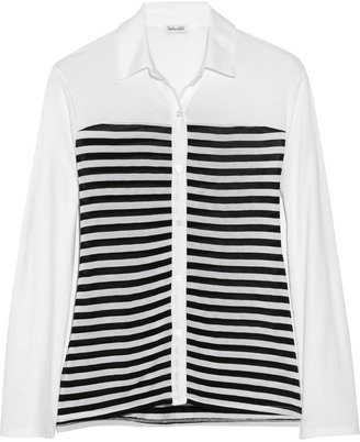 Splendid Striped modal and cotton-blend top