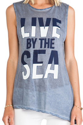 291 Live by the Sea" Asymmetrical Muscle Tee