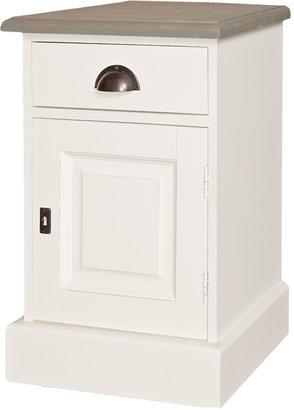 Occa-Home 30585 New England Owen Two Tone Bedside Table - Left - White/Bronze