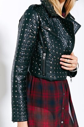 Urban Outfitters Pins And Needles Allover Studded Moto Jacket