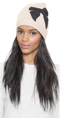 Kate Spade Sugar Plum Stiched Bow Slouched Beanie