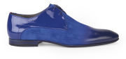 HUGO Men's Evamio Suede/Patent Lace Up Shoes - Bright Blue
