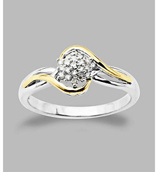Fine Jewelry .09 ct. t.w. Diamond Ring in Sterling Silver and 14K Gold