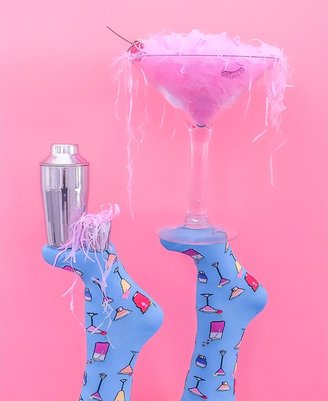 Hot Sox Women's Tropical Drinks Fashion Crew Socks