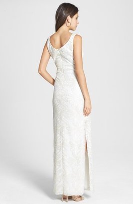 Laundry by Shelli Segal Embroidered Mesh Gown