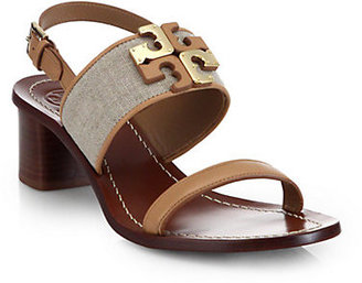 Tory Burch Lowell Linen & Leather Sandals