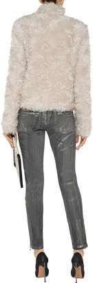 Balmain Pierre Metallic-coated mid-rise skinny jeans