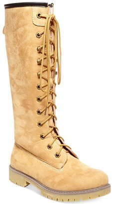 Madden Girl Yumi Tall Shaft Lace Up Boots