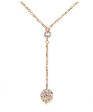 Swarovski Crystalline Rose gold crystal ball drop necklace