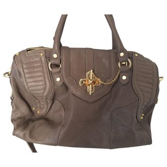 Velvetine Grey Leather Handbag