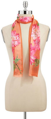 Lauren Ralph Lauren Striped Floral Silk Scarf