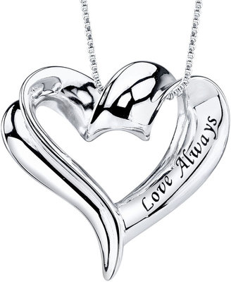JCPenney FINE JEWELRY Sterling Silver Love Always Heart Pendant Necklace