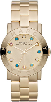 Marc by Marc Jacobs Watch, Women's Amy Gold-Tone Stainless Steel Bracelet 37mm MBM3215