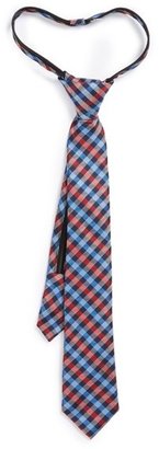 Nordstrom 'Presidential' Gingham Silk Zipper Tie (Big Boys)