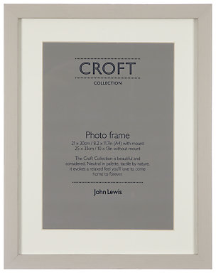John Lewis 7733 John Lewis Croft Collection Photo Frame, Grey, A4 (21 x 30cm)