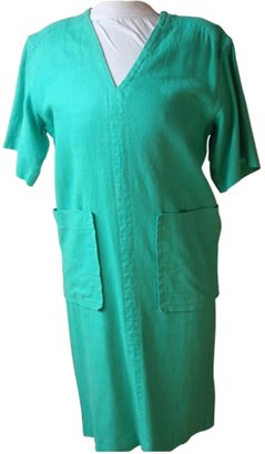 Saint Laurent Green Linen Dress