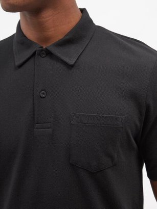 Sunspel Riviera Chest-pocket Cotton-piqué Polo Shirt - Black
