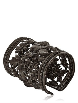 Black Flower Cuff Bracelet