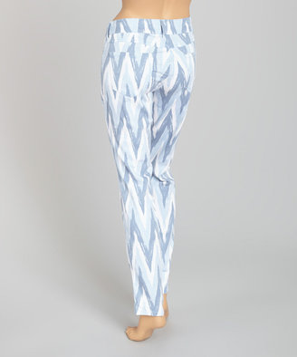 7 For All Mankind Blue Chevron Skinny Jeans - Petite