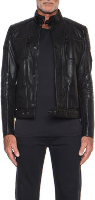 Belstaff Hand Waxed Leather Weybridge Jacket in Black