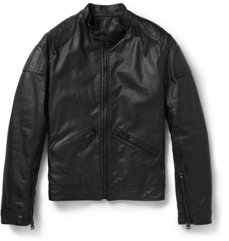 Dolce & Gabbana Quilted Full-Grain Leather Biker Jacket