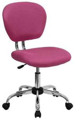 FlashFurniture Mid-Back Mesh Task Chair with Chrome Base, Pink