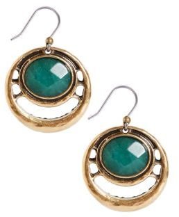 Lucky Brand Gold-Tone Jade Drop Earrings