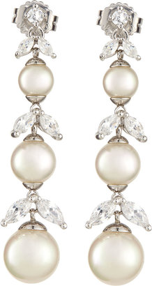 Majorica Ruffle CZ Pearly Drop Earrings