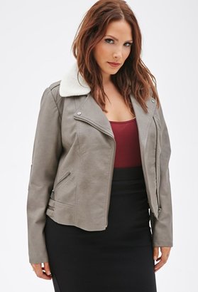 Forever 21 FOREVER 21+ Faux Leather Bomber Jacket