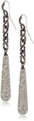 Deanna Hamro Atelier "S Link" Crystal Silver Shade Long Drop Earrings