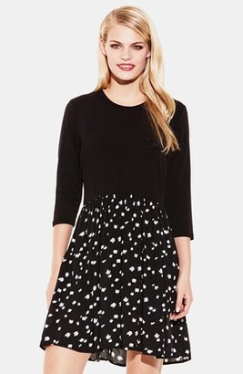 Vince Camuto Solid & Print Knit Dress