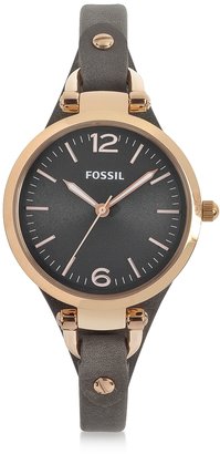 Fossil Georgia Three Hand Smoke and Rose Leather Watch