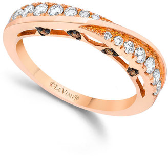 LeVian White Diamond and Chocolate Diamond Accent Band in 14k Rose Gold (3/8 ct. t.w.)
