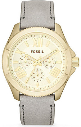 Fossil Gold and leather female watch AM4529