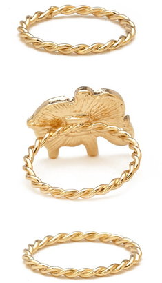 Forever 21 elephant midi ring set