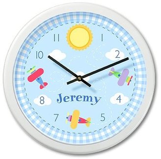 Olive Kids Up and Away Personalized Clock (White)