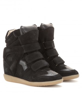 Isabel Marant Bekett Leather And Suede Concealed Wedge Sneakers