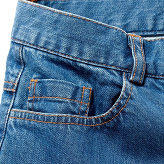 La Redoute JEANNE DAMAS X Faded Effect Straight-Cut Cropped-Length Jeans