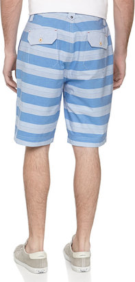 Robert Graham Flat-Front Striped Shorts, Blue
