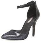 Dorothy Perkins Womens Navy high 2-part pointed court shoes- Navy