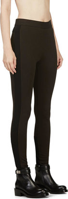 Givenchy Brown and Black Zipped Cuff Leggings