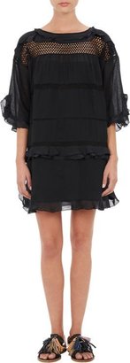 Etoile Isabel Marant Ruffled Voile Cassy Dress-Black