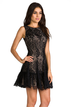 Anna Sui Floral Embroidered Mini Dress