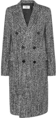 Saint Laurent Wool and mohair-blend tweed coat