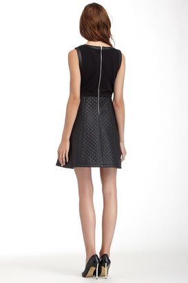 Romeo & Juliet Couture Quilted Faux Leather Flared Hem Dress