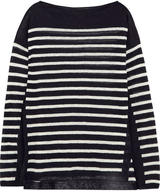 Vince Striped fine-knit linen sweater