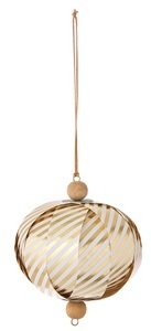 ferm LIVING Gold Stripe Paper Ball Ornament