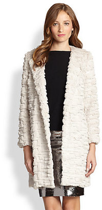 Milly Fringed Faux Fur Coat