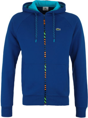 Lacoste Contrast Zip Royal Blue Zip Through Hooded Sweatshirt
