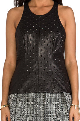 Milly Studded Leather Top